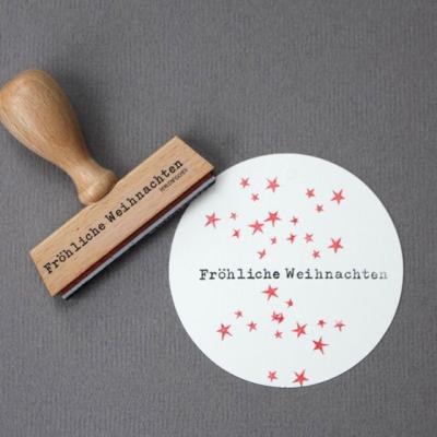 Perlenfischer Weihnachtsstempel Typo Fröhliche Weihnachten