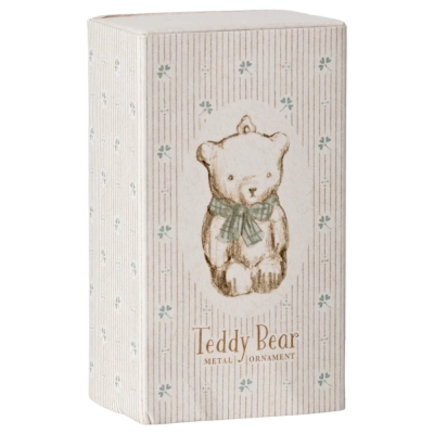 Maileg Metallornament Teddybär weiß/blau