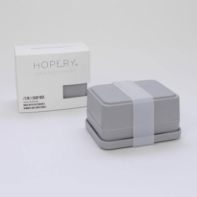 HOPERY  3-in-1 Seifendose grau