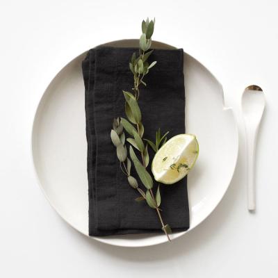 Linen Tales 2er Set Leinenservietten - black