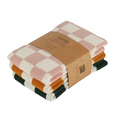 Sophie Home 3er Set Wischtücher - pink check