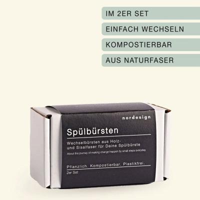 Nordesign 2er Set Ersatzköpfe Spülbürste