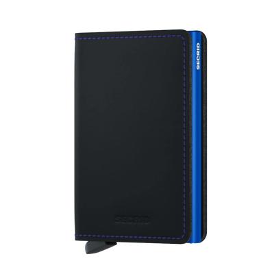 SECRID Geldbörse Slimwallet Leder matte - Matte Black Blue