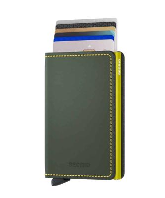 SECRID Geldbörse Slimwallet Leder matte - Matte Green Lime