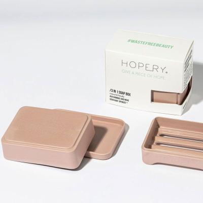 HOPERY 3-in-1 Seifendose taupe