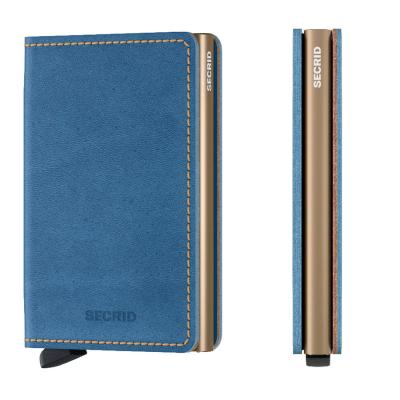 SECRID Geldbörse Slimwallet Indigo Leder - Indigo 3 sand