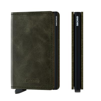 SECRID Geldbörse Slimwallet Vintage Leder - Vintage Olive Black